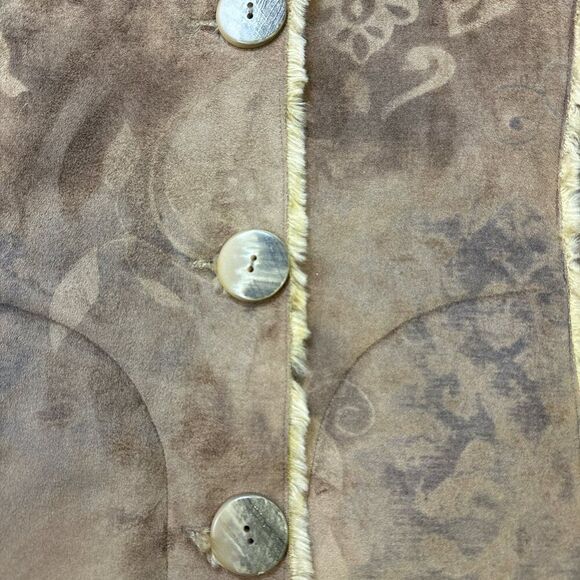 Chico's Faux Fur Coat Sz Small / US 4 Soft Cozy Boho Southwest - Picture 10 of 16